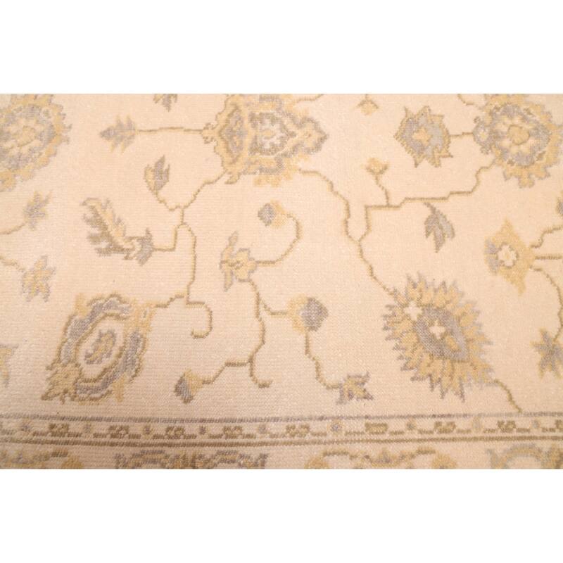 ECARPETGALLERY Hand-knotted Finest Oushak Ivory Wool Rug - 3'2 x 4'11