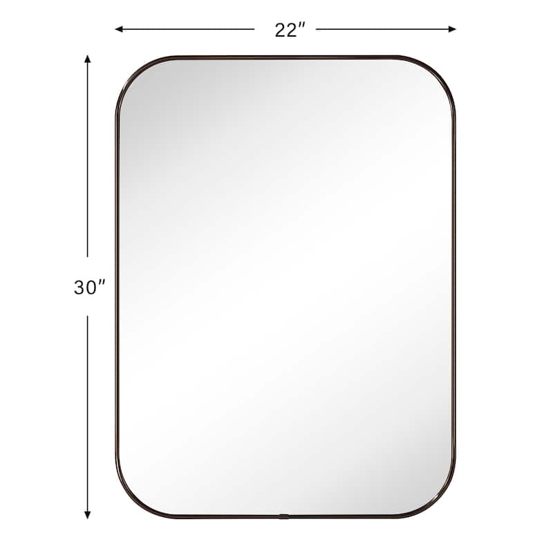 TEHOME Lucia Contemporary Rounded Rectangle Bathroom Vanity Mirror