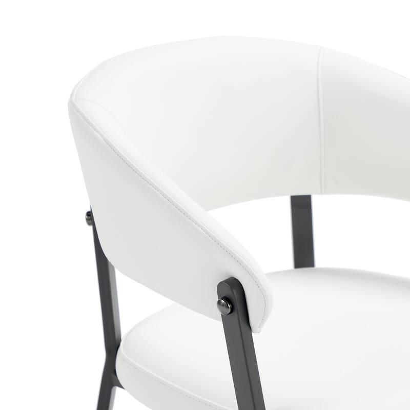 Manhattan Comfort Belle Stone Grey Textured Leatherette Dining Chair