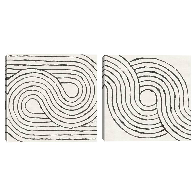 Rainbow Road I-II BW by Moira Hershey Canvas Art Prints