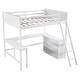 preview thumbnail 3 of 7, Full Size Solid Pine Wood Loft Bed with Shelves and Desk, Wooden Loft Bed with Desk