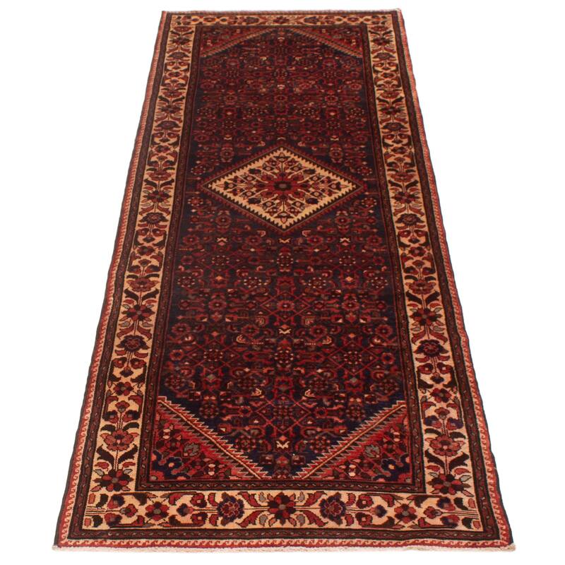 ECARPETGALLERY Hand-knotted Andelz Navy Wool Rug - 3'8 x 10'4