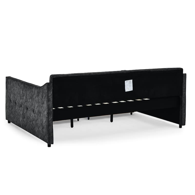 Queen Size Daybed with Drawers Upholstered Tufted Sofa Bed