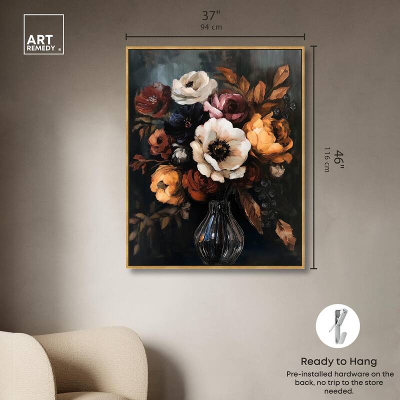 Velvet Night Bloom I Canvas by Art Remedy