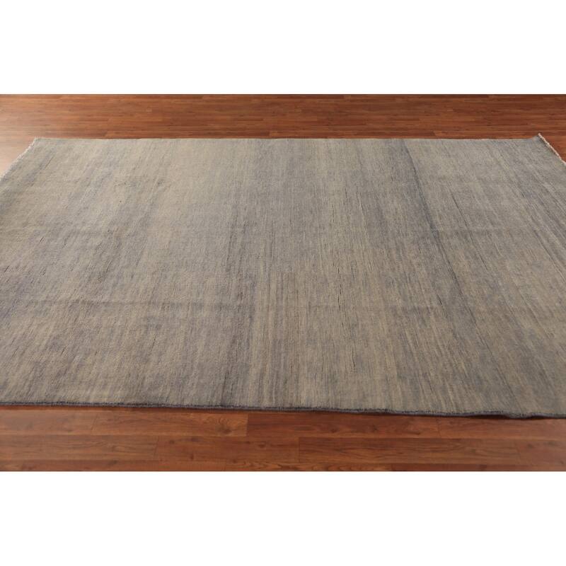 Grays & Beige Modern Gabbeh Area Rug Handmade Wool Carpet - 6'9" x 9'8"
