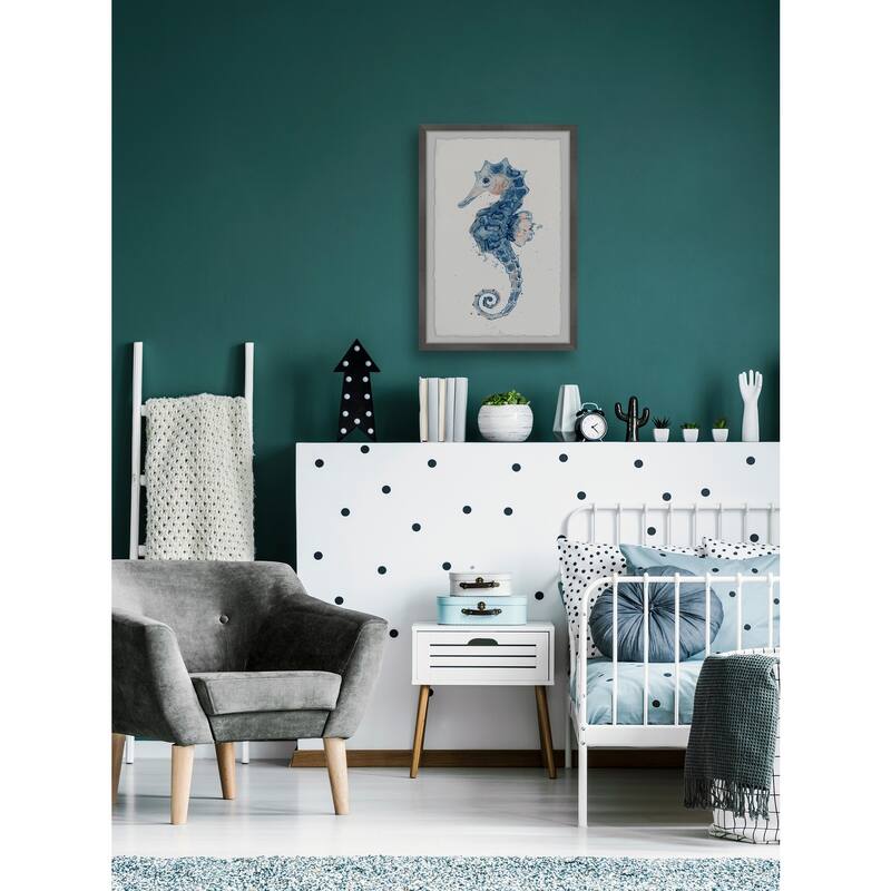 The Little Seahorse Framed Wall Art, Coastal Serenity - Tranquil Ocean-Inspired Wall Décor