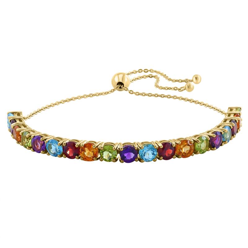 EFFY Gold over Silver Amethyst, Blue Topaz, Citrine, Garnet and Peridot Bolo Bracelet
