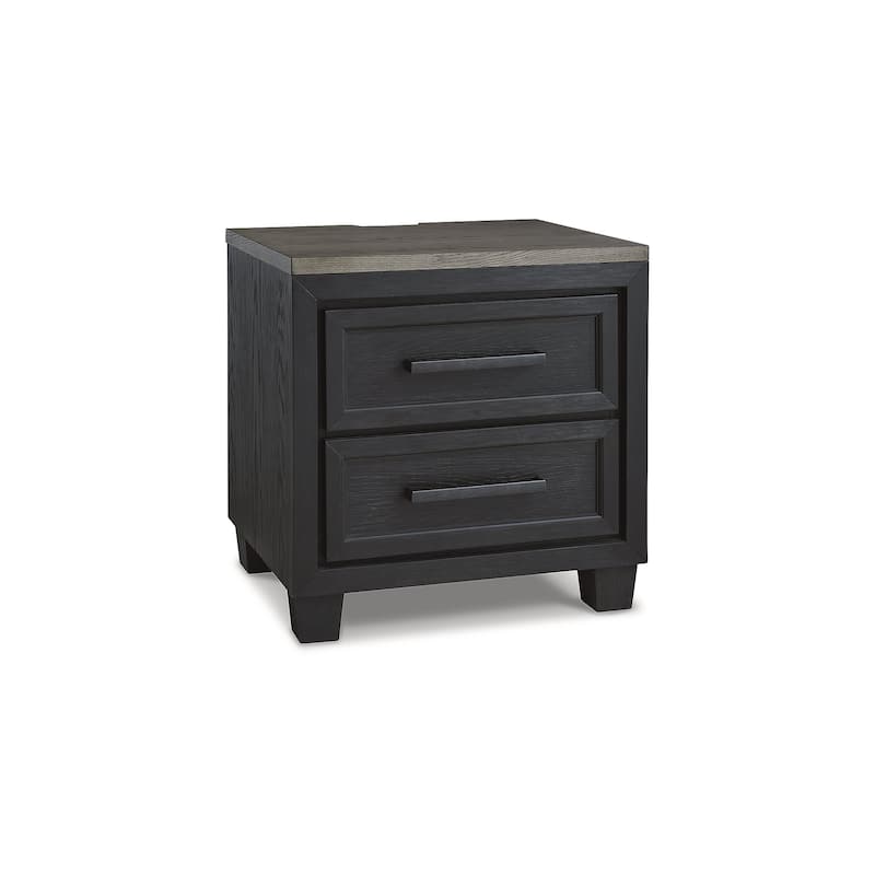 Signature Design by Ashley Foyland Black/Brown 2 Drawer Nightstand