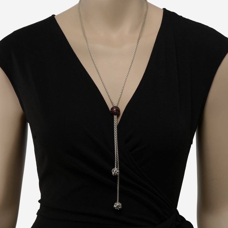 Charles Krypell Roxy Sterling Silver, Red Garnet Lariat Necklace - Silver - 18