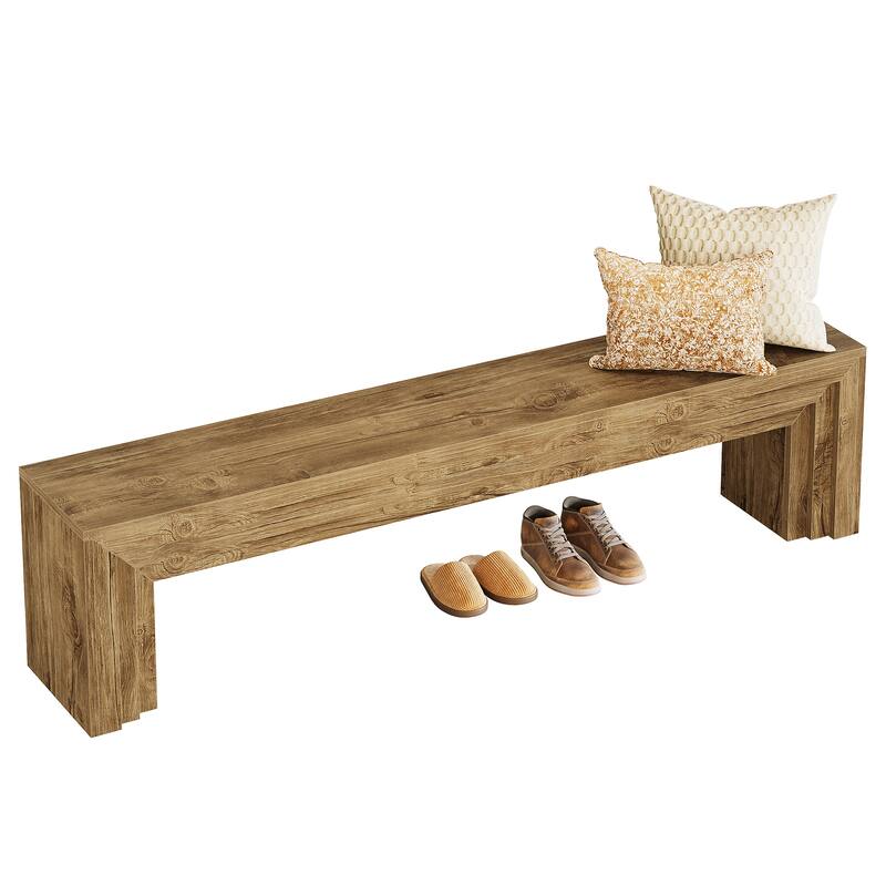 71" Extra Long Wooden Entryway Bench, Shoe Bench Indoor Seating for Hallway, End of Bed, Living/Dining Room, Sofa Back
