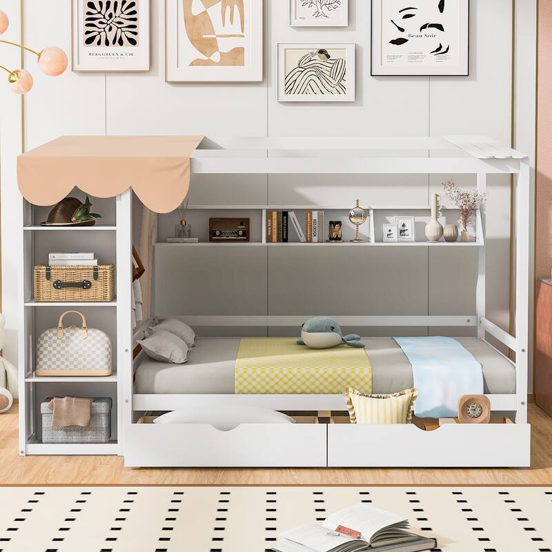 House Bed with Multiple storage spaces