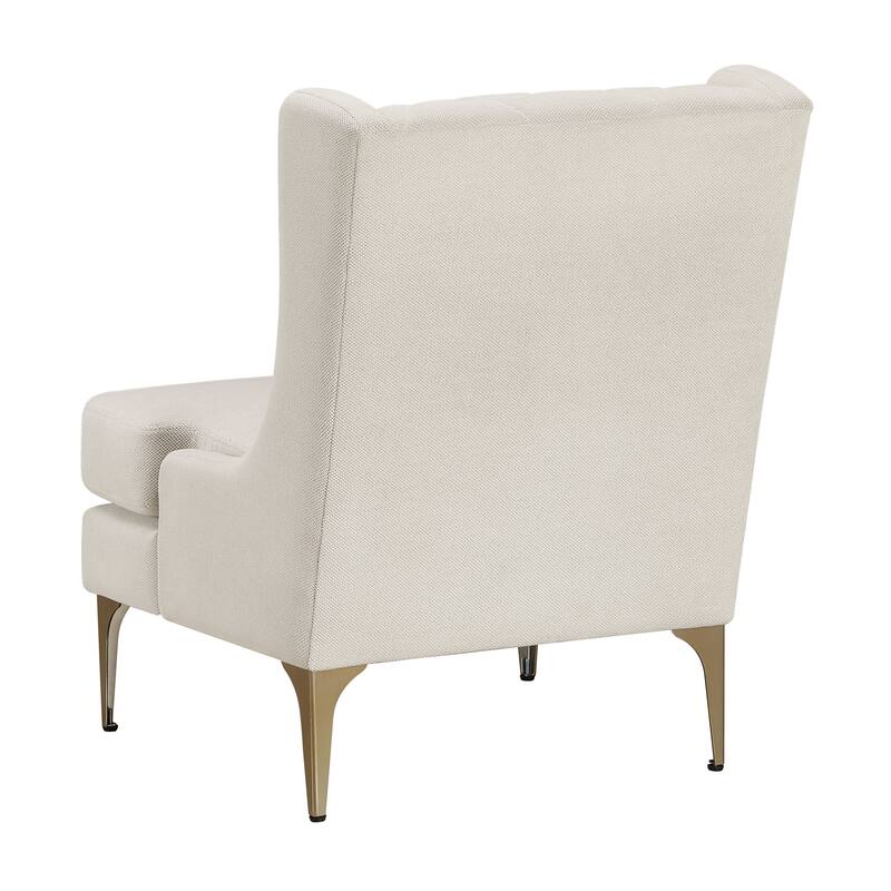 Margo 28" Chenille Accent Chair - Brushed Gold Finish Metal Legs