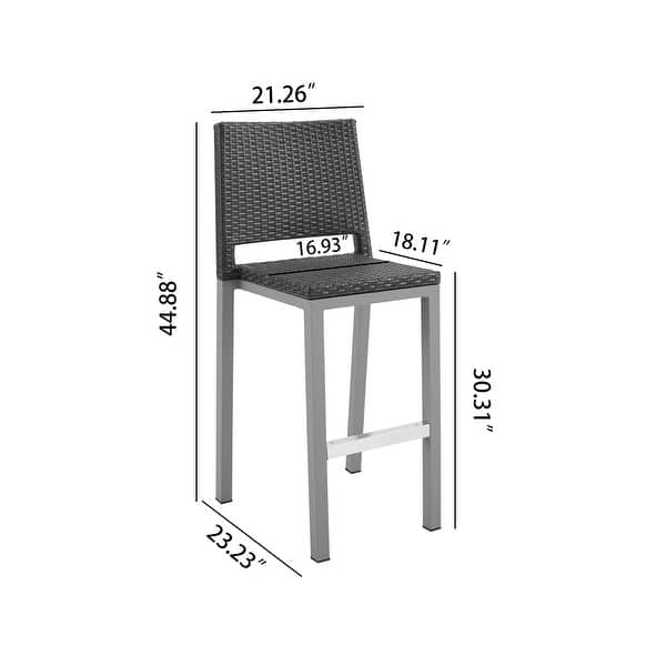 Plymouth Patio Aluminum 30-inch Outdoor Wicker Bar Stools (Set of 4) by Havenside Home