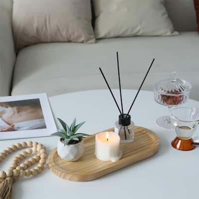 Kishen Ridge Oblong Natural Wood Glossy Tray