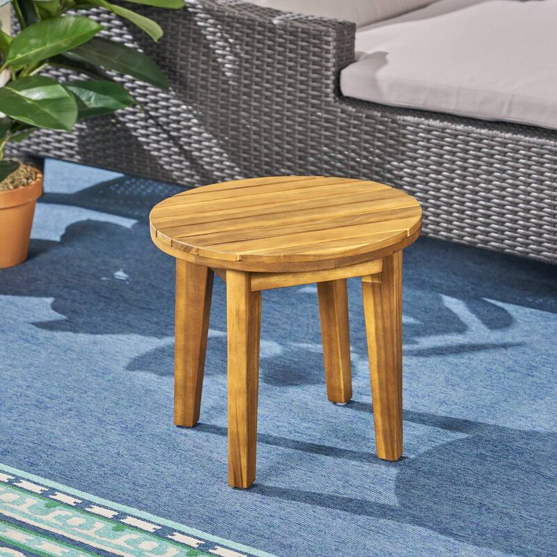 Outdoor 16" Acacia Wood Side table