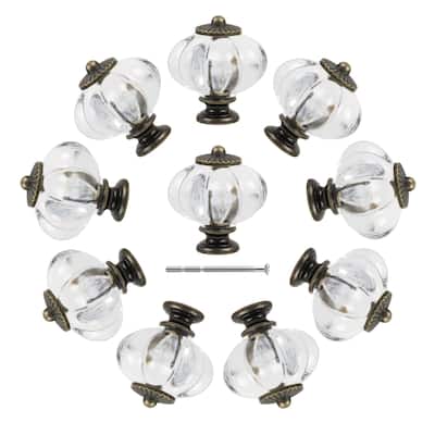 10Pcs Acrylic Cabinet Knobs Pulls Handle for Closet Drawers Dresser - 1.3X1.2"