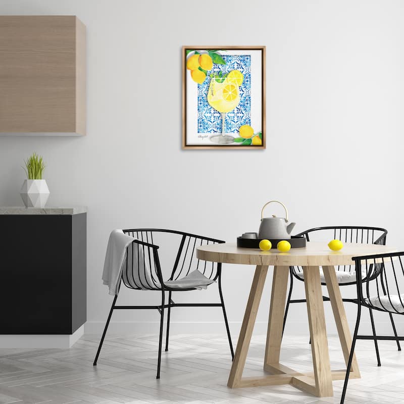 Stupell Mediterranean Limoncello Drink Framed Floater Canvas Wall Art Design By Hillary Holt