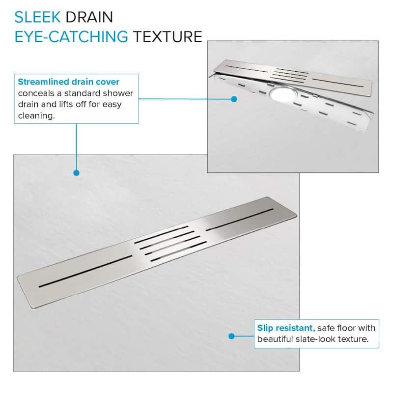 Transolid FZSDT6332C 63" x 32-1/2" Rectangular Shower Base with Double