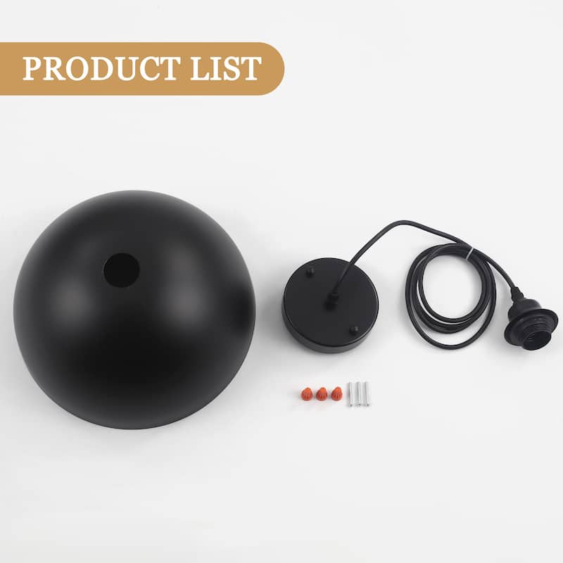 1 - Light 11.8" W Single Dome Pendant for Kitchen Island Dining Room (Set of 3) - W 11.81 in