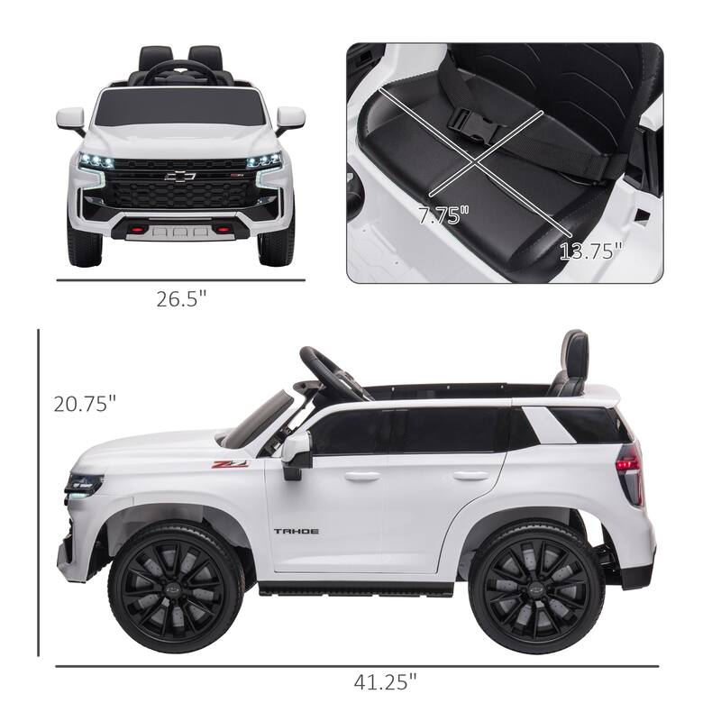12V Chevrolet TAHOE Kids Electric Ride-On Car with Remote, Lights and Horn