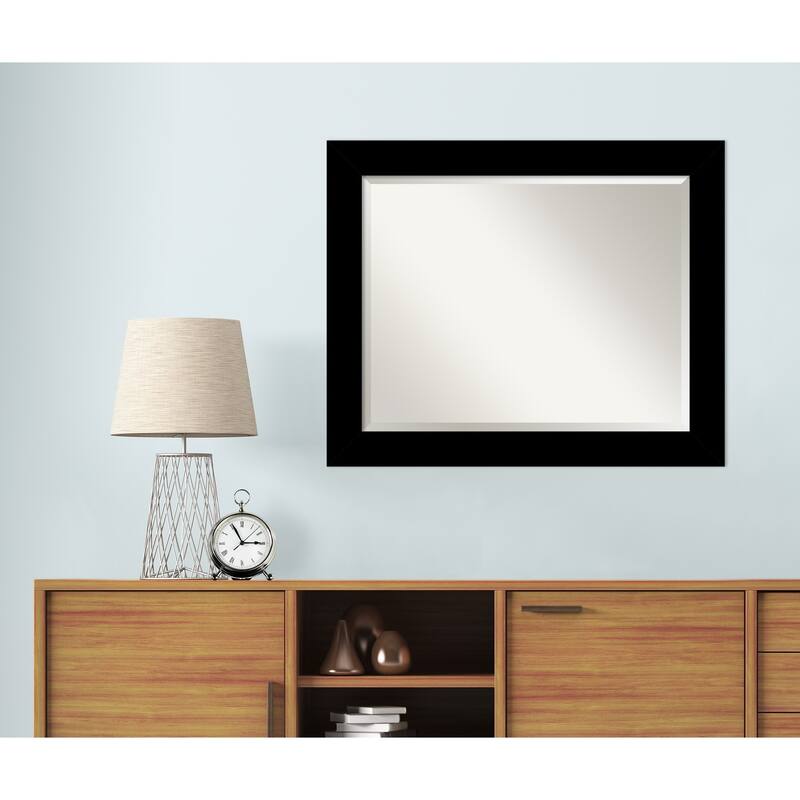 Basic Beveled Wood Framed Wall Mirror