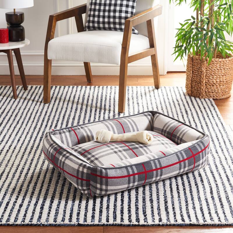 SAFAVIEH Mylee Dog Bed - 24Wx28Dx6H - Ivory/Grey