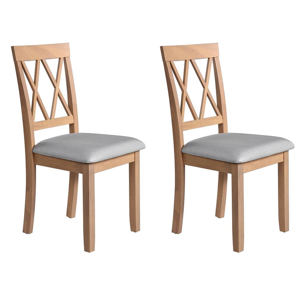 Dining Room Chairs Set of 2, Accent Diner Chairs Upholstered Fabric Side Kitchen Chairs with Solid Wood Legs and Padded Seat