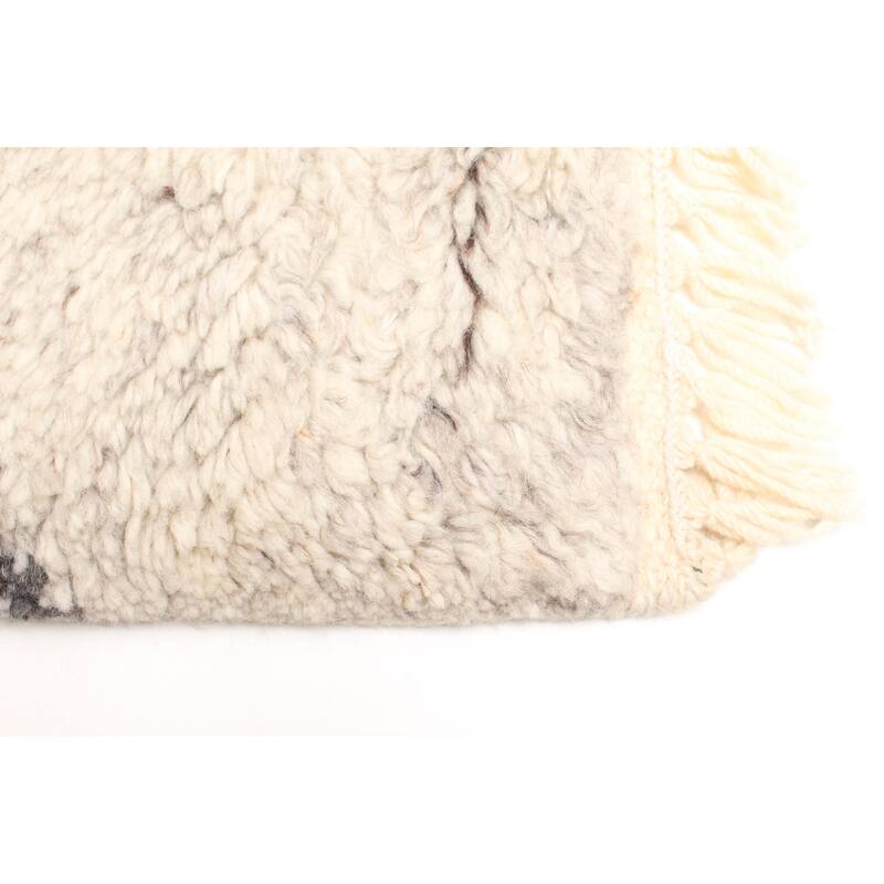 ECARPETGALLERY Hand-knotted Tangier Light Grey Wool Rug - 5'4 x 7'11