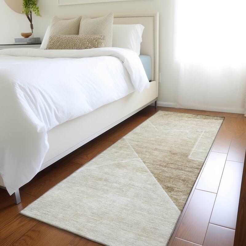 Machine Washable Indoor/ Outdoor Chantille Contemporary Abstract Rug