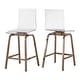 preview thumbnail 21 of 28, Miles Acrylic Swivel High Back Bar Stools (Set of 2) by iNSPIRE Q Bold Champagne - Counter height
