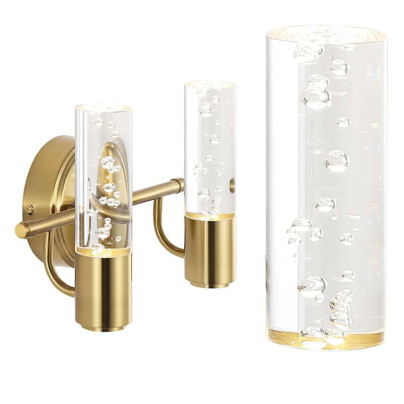 Alain Minimalist Modern Bubble Acrylic/Iron Integrated LED Vanity Light, by JONATHAN Y
