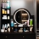 preview thumbnail 20 of 24, 5-Drawers Makeup Vanity Table Set with Lighted Mirror (PINK/BLACK) - 52"H