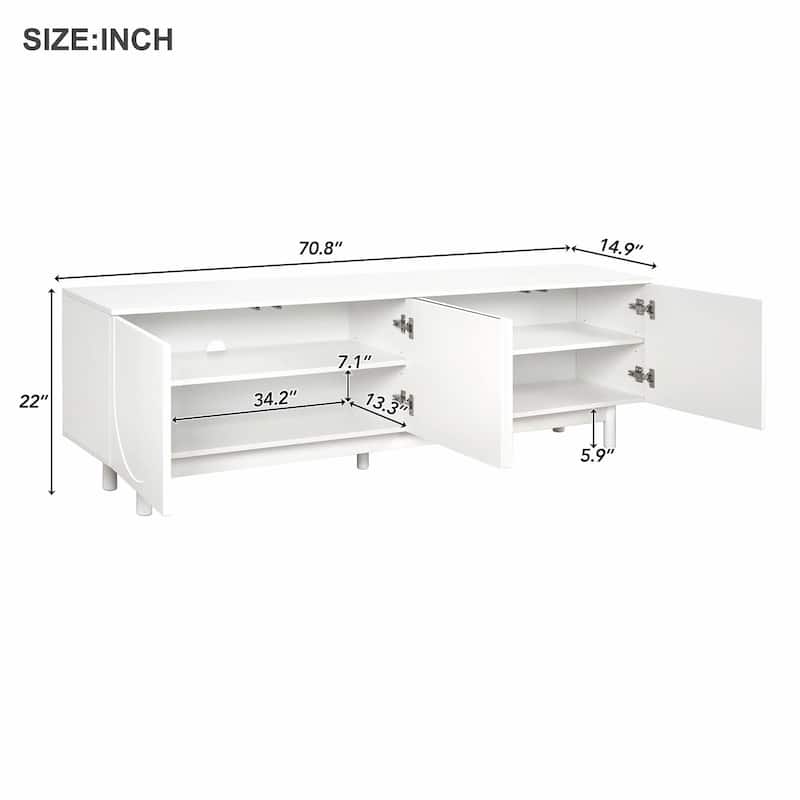 Minimalist TV Stand with Arch Cabinets for TVs Up to 78''
