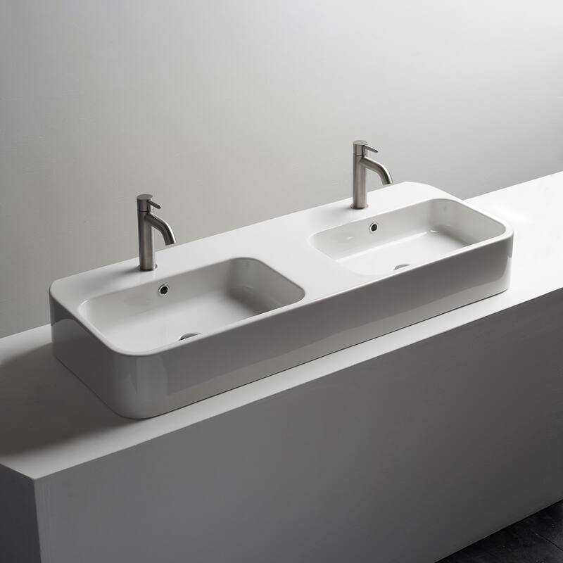 WS Bath Collections Cosa 47-3/16" Rectangular Ceramic Vessel or Wall