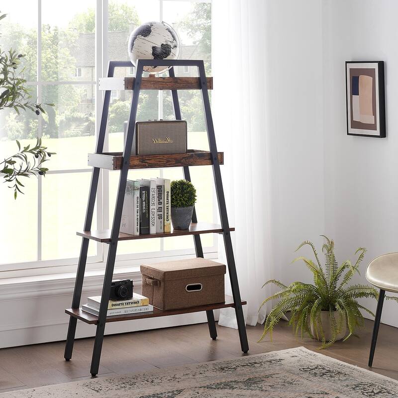 Javlergo 4-tier Ladder Shelf Bookshelves Plant Display Shelves