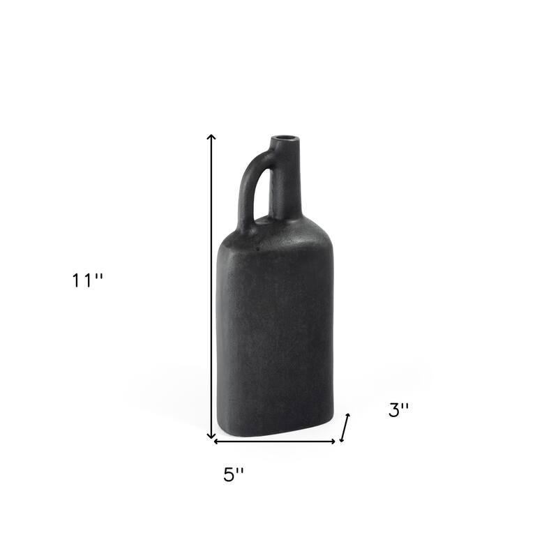 Distressed Aluminum Jug Vase for Table Mantel or Shelf Decor