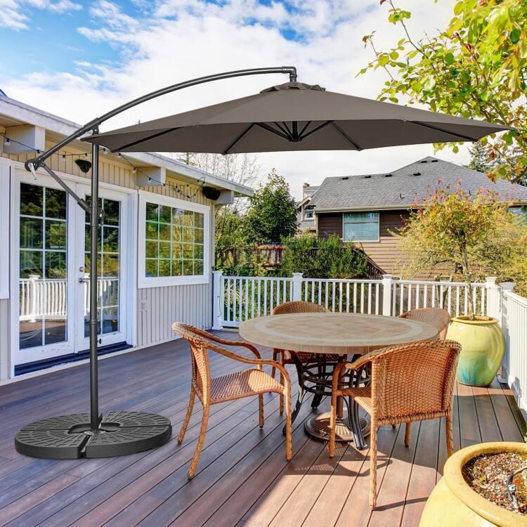 10ft Cantilever Patio Umbrella with Crank and Cross Base
