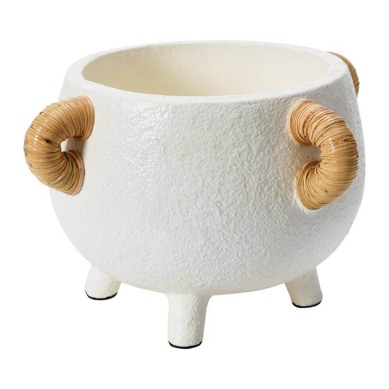 Terracotta Planter w/ Rattan Accent