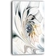 preview thumbnail 5 of 15, White Stained Glass Large Floral Wall Art Canvas