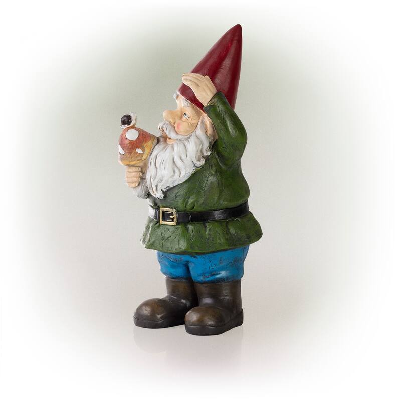 Gnome Folding Hands Looking Up Garden Statue