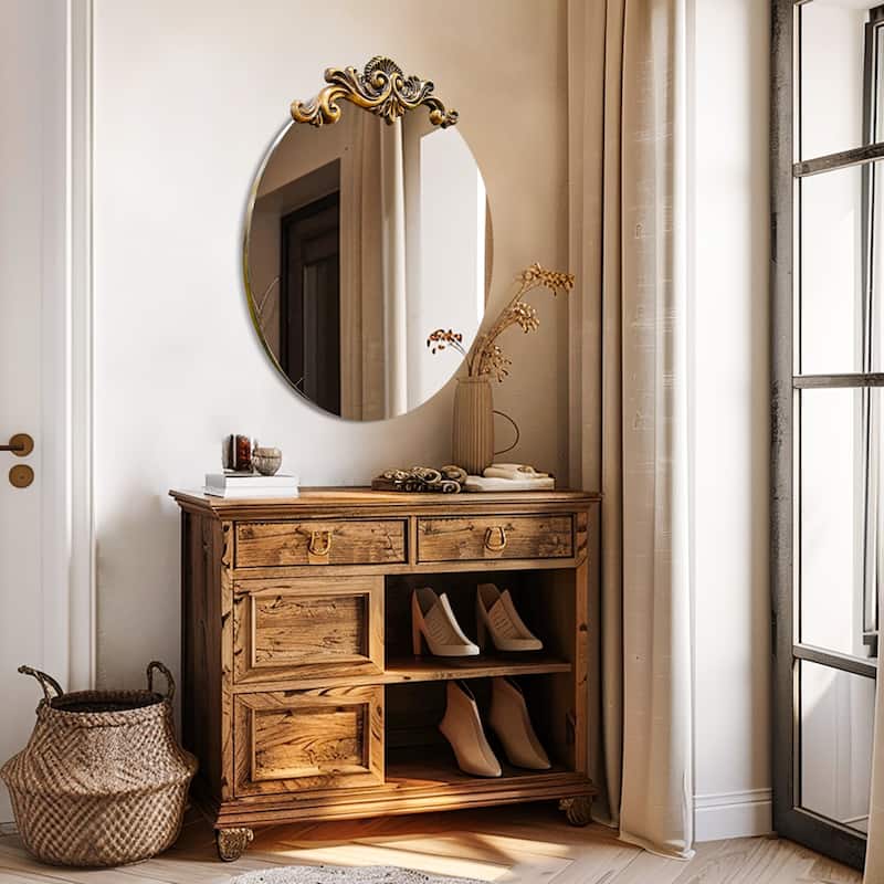 Antique Bronze Color Framed Wall Mirror - Antique Bronze