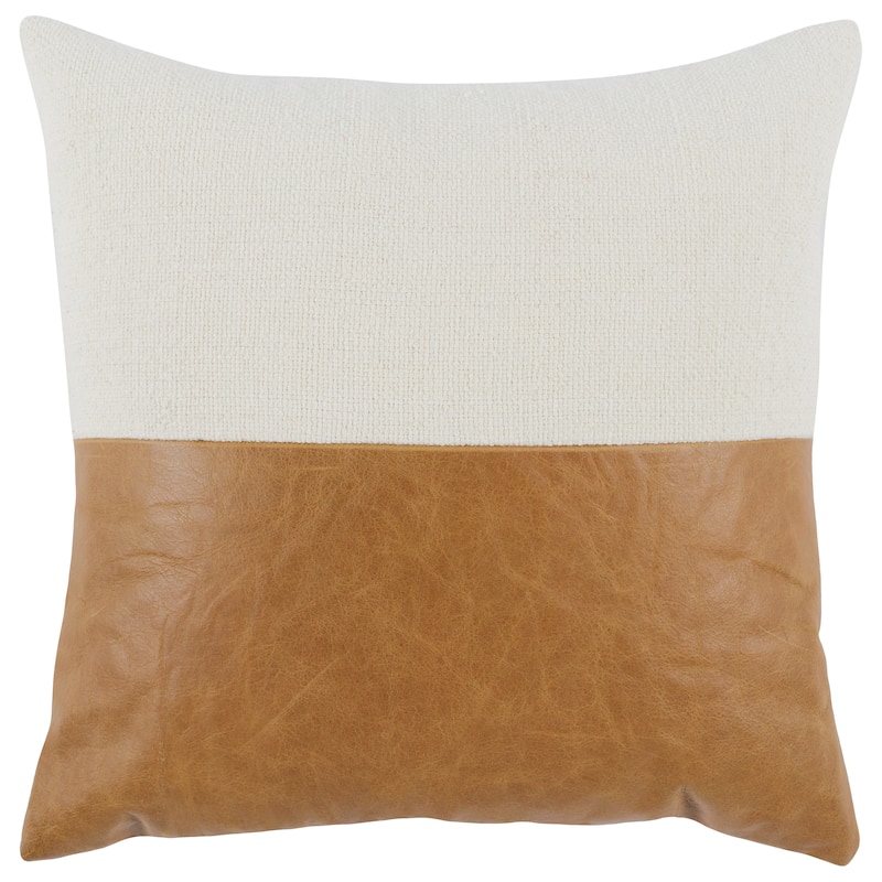Canyon Throw Pillow by Kosas Home - Ivory/Chestnut