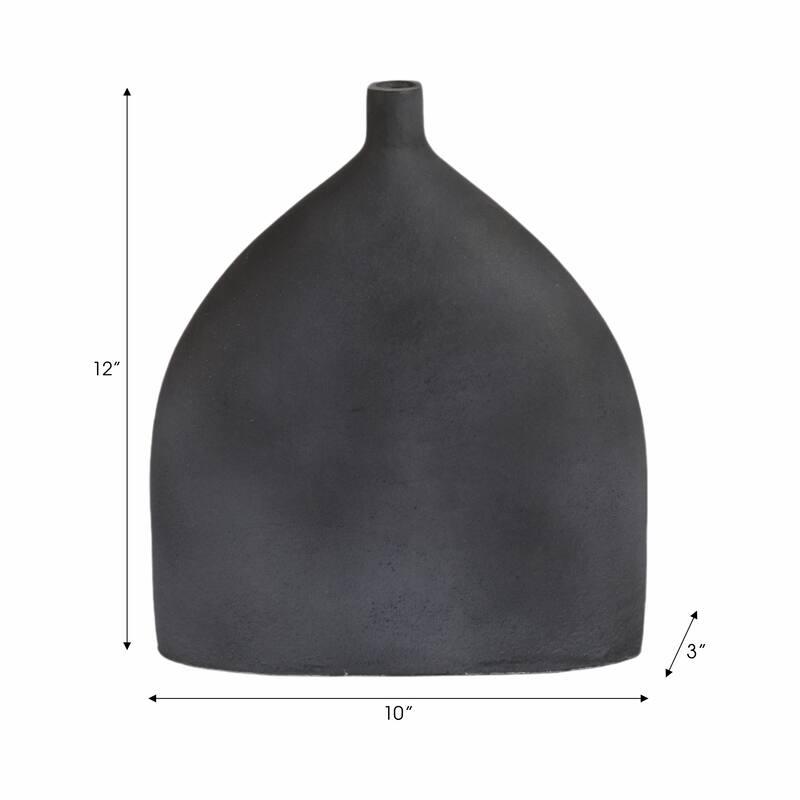 Decorative Sleek Sculptural Metal Vase - Contemporary Flower Vase