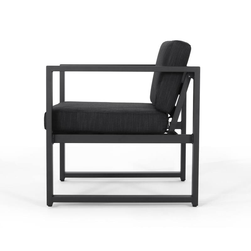 Roomfitters Modern Outdoor Patio Sofa Set, Aluminum Frame Lounge Chairs Loveseat with Cushions, Weather-Resistant Seating, Gray