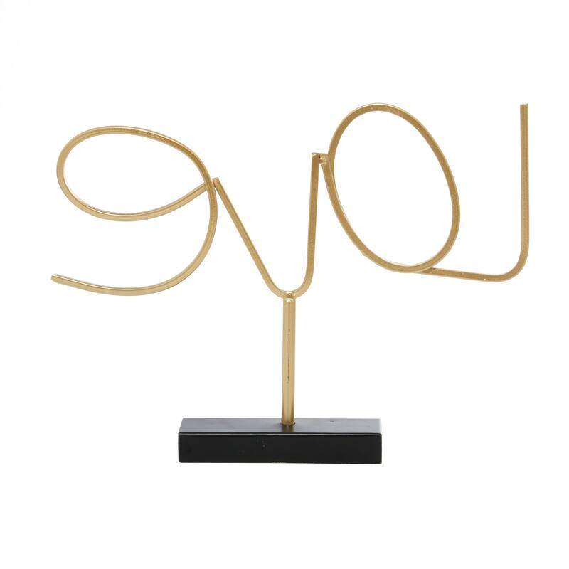 The Novogratz Gold Metal Love Sign Home Decorative Sign