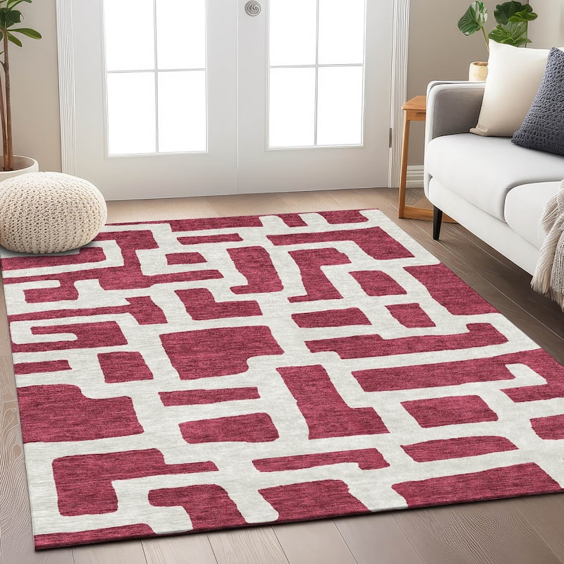 Machine Washable Indoor/ Outdoor Chantille Contemporary Geo Rug