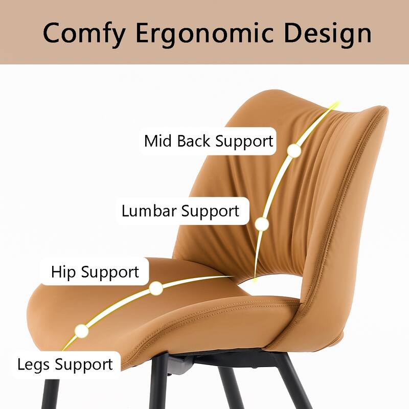 Modern PU Leather Dining Chairs Set of 2, Upholstered Kitchen Chairs