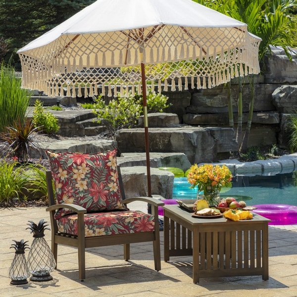 Arden Selections Ruby Clarissa Tropical Outdoor Deep Seat Cushion