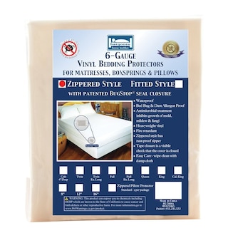 Heavy Duty Vinyl Mattress Protector - Zippered, Waterproof, Bed Bug & Allergen Proof