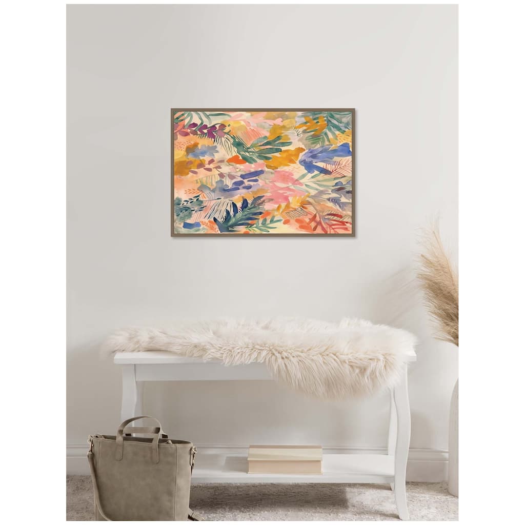 Kate and Laurel Sylvie Flower Market Framed Canvas by Amy Lighthall